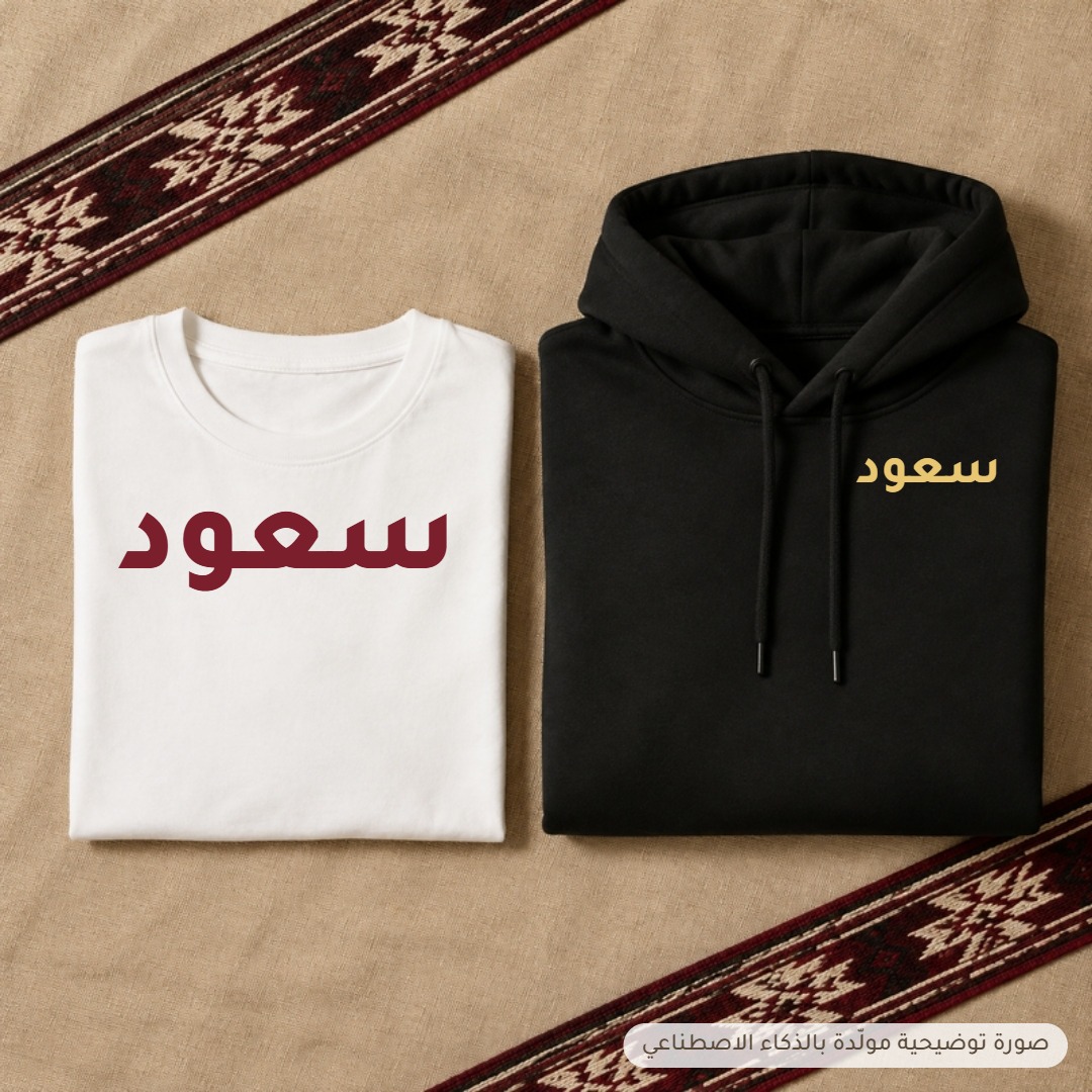 تيشيرت أو هودي مطبوع بالاسم